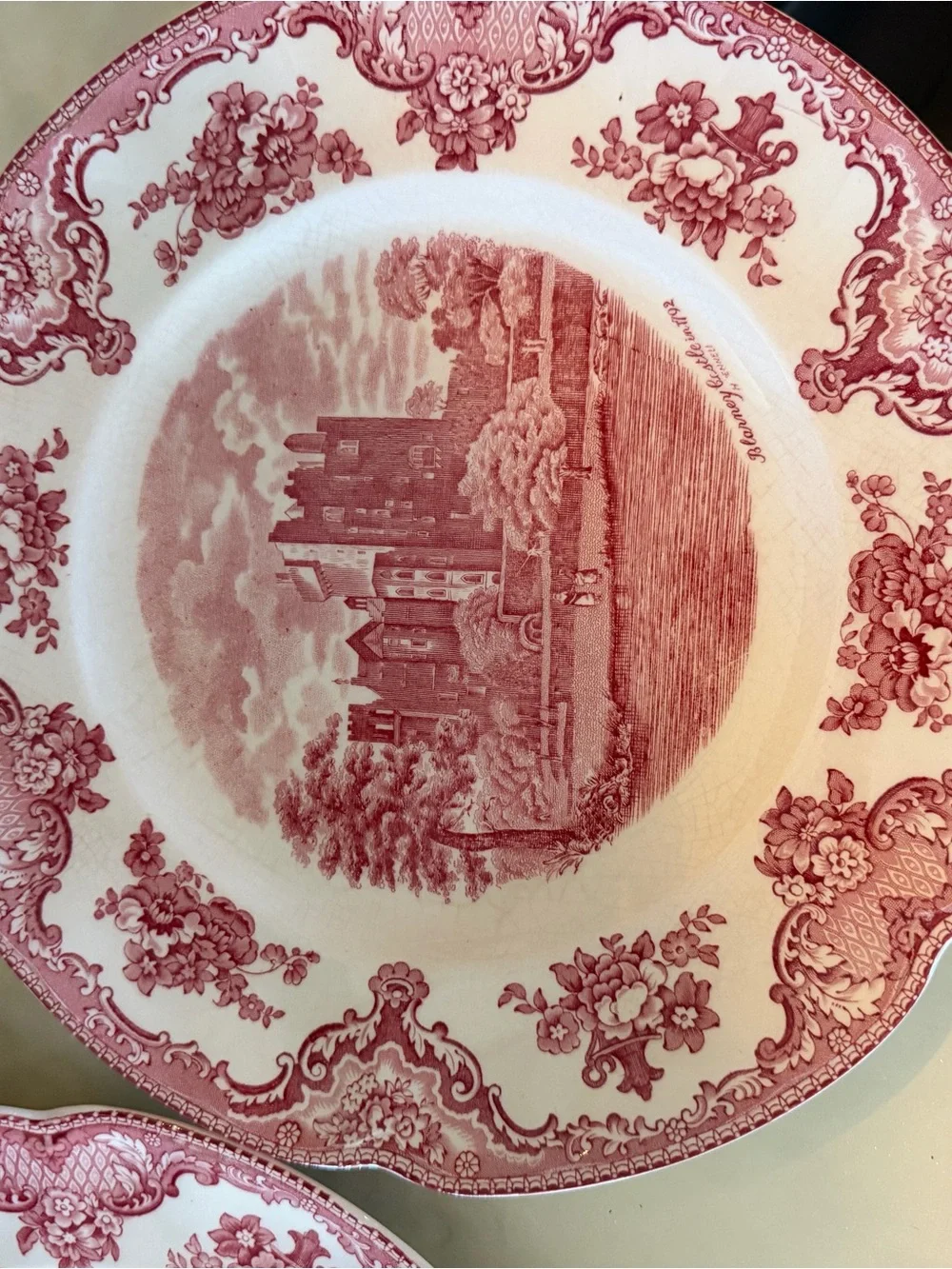 Johnson Brothers Old Britain Castles Blarney Castle Red Plates Set of 2